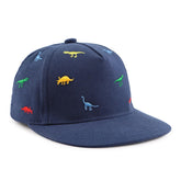 Peecabe Toddler Baseball Hat Novelty Boy Girl Sun Cap Flat Brim Kid Baseball Hats 6M-8Y (4-8 Years, Dinosaur Navy)